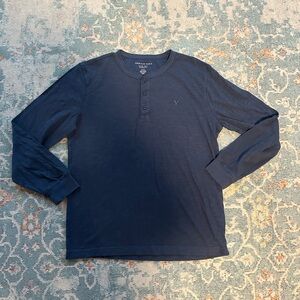 American Eagle Outfitters Blue Long Sleeve Tee